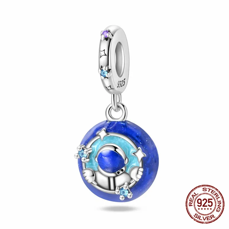 

925 Sterling Silver Beaded Pendant Set with Zircon Suitable for Original Bracelet Designs DIY Women's Jewelry Gifts