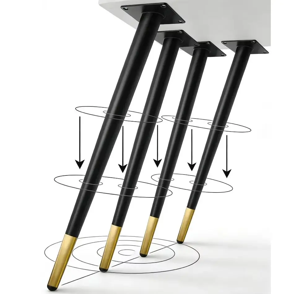 Heavy Duty Tapered Metal Table Legs – 28 Inch Matte Black Iron Set for Dining Table, Coffee Table, Desk