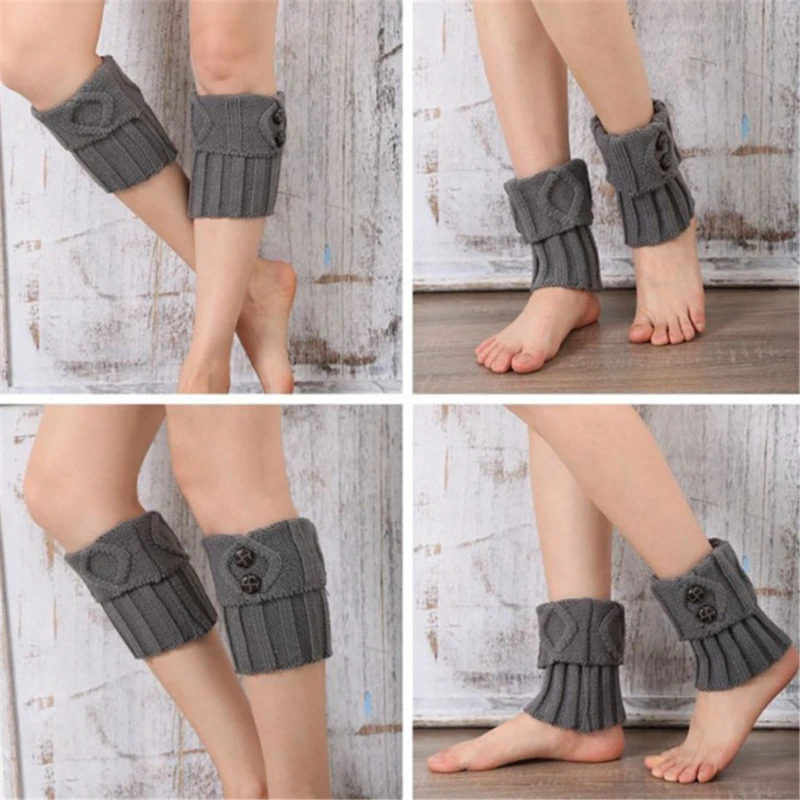 Knitted Leg Warmer Short Leg Warmers Boot Cover Warm Socks Cuffs Thermal Ladies Legging Crochet Foot Ankle Warmers Winter Women