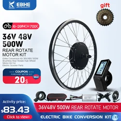 Electric Bicycle Conversion Kit 36V48V 500W Rear Rotate Brushless Gearless Hub Motor  20-29inch 700C For Ebike Conversion Kit