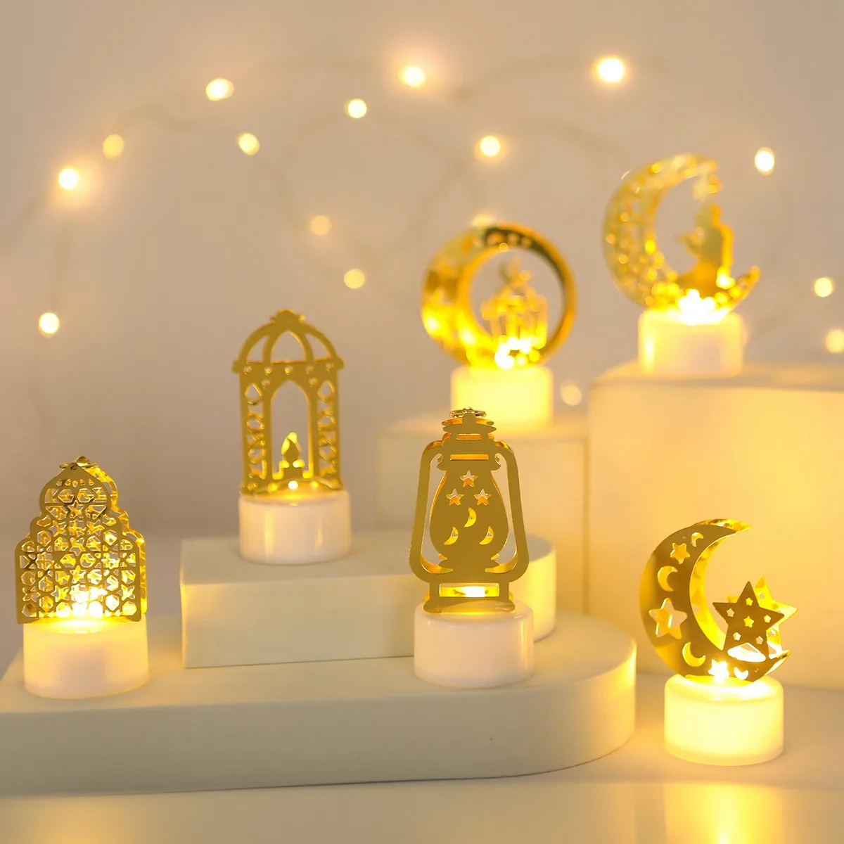 Eid Mubarak Candle Led Lights Ramadan Decoration For Home Islamic Muslim Party Decor Ramadan Eid Al-Fitr Ornaments