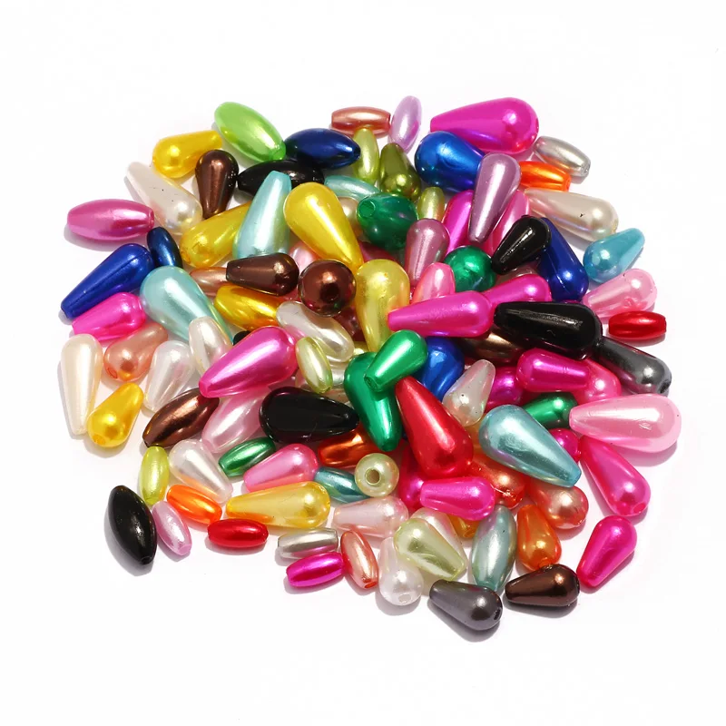 50-200pcs Colorful Acrylic Imitation Pearls Beads Rice Water Drop Pearl For Jewelry Making DIY Bracelet Necklace Accessories