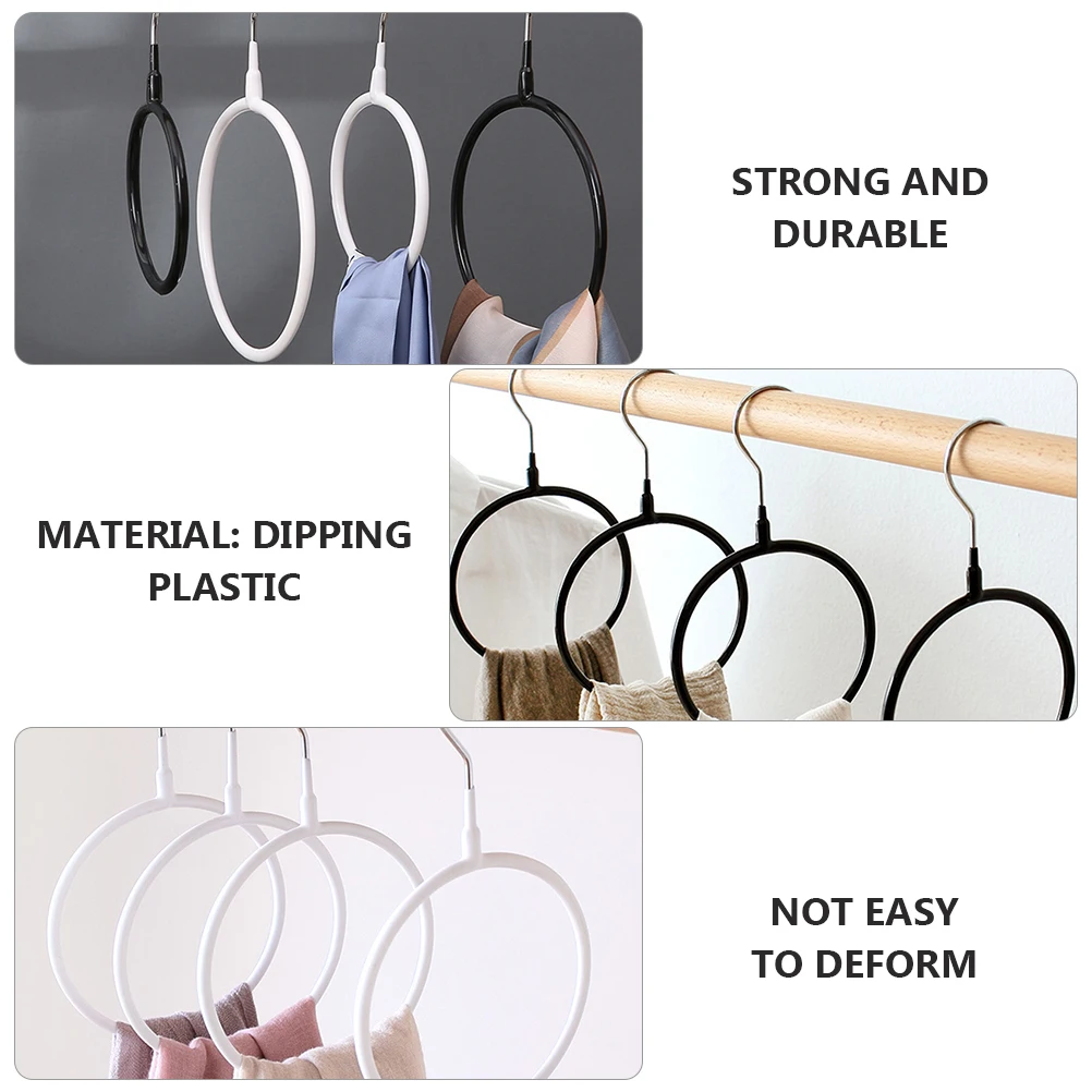 

6pcs Metal Ring Hooks for Scarves Clothes Wardrobe Organizer Premium Material Sturdy Storage Rack Scarf Hanger Necktie Holding