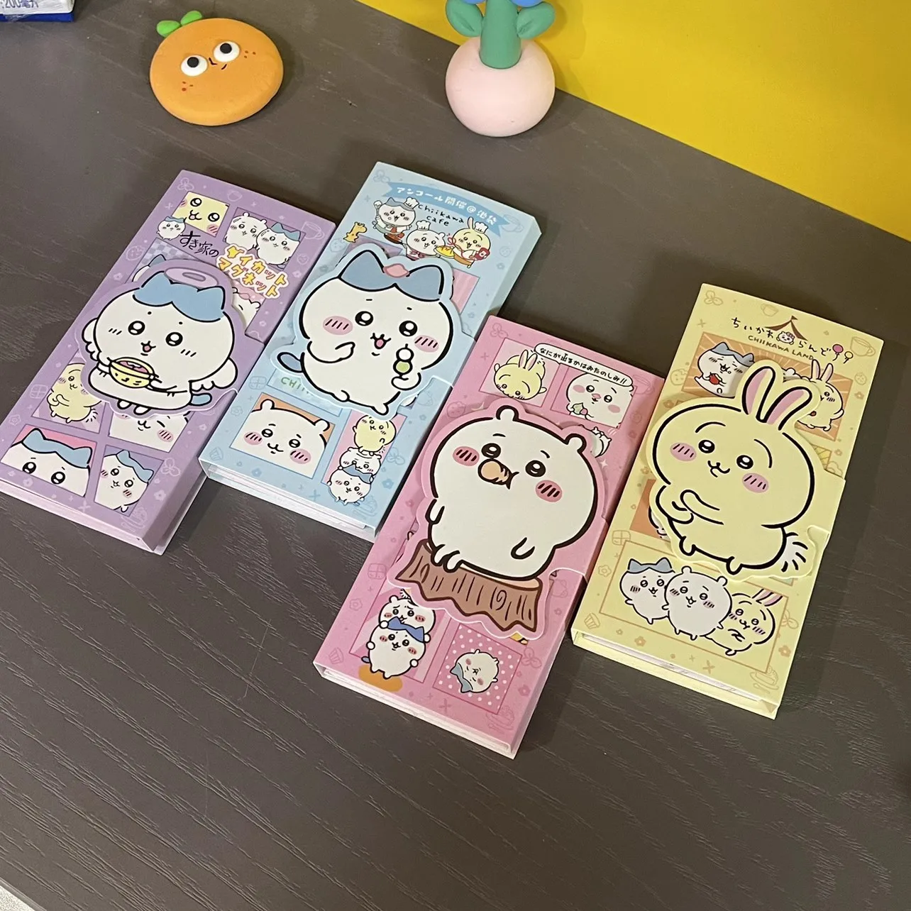 Chiikawa Cute Cartoon Three-fold Magnetic Buckle Student Notebook Note Book Non-sticky Message Book