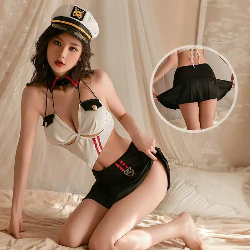 Uniforme de Polícia Sexy de Duas Peças, Lingerie de Cosplay Exótica, Vestido Senhora Adulto, Vestido de Festa Exótico, Novo Design
