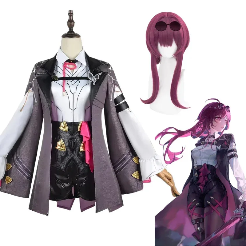 

Game Honkai Star Rail Kafka Cosplay Costume Stickers Wig Shoes