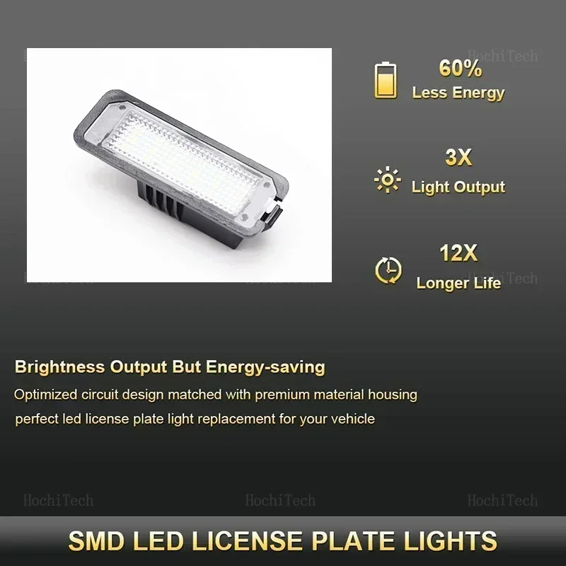 Lampu Tag Pelat Nomor Belakang Canbus Putih LED untuk VW Passat B5 CC Eos Golf MK4 MK5 6 7 MK7 Polo Kursi Luar Biasa Leon Altea Tahan Lama