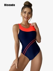 Riseado Woman Swimsuit One Piece Sport Swimwear Bathing Suit Women Summer Beachwear Patchwork Bath Suit Cut Out Swim Suit