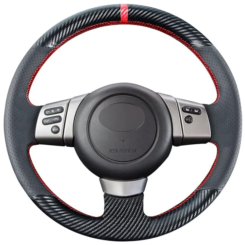 Carbon Fiber Steering Wheel Cover for Toyota FJ Cruiser 2007 2008 2009 2010 2011 2012 2013 2014 Leather Interior Accessories