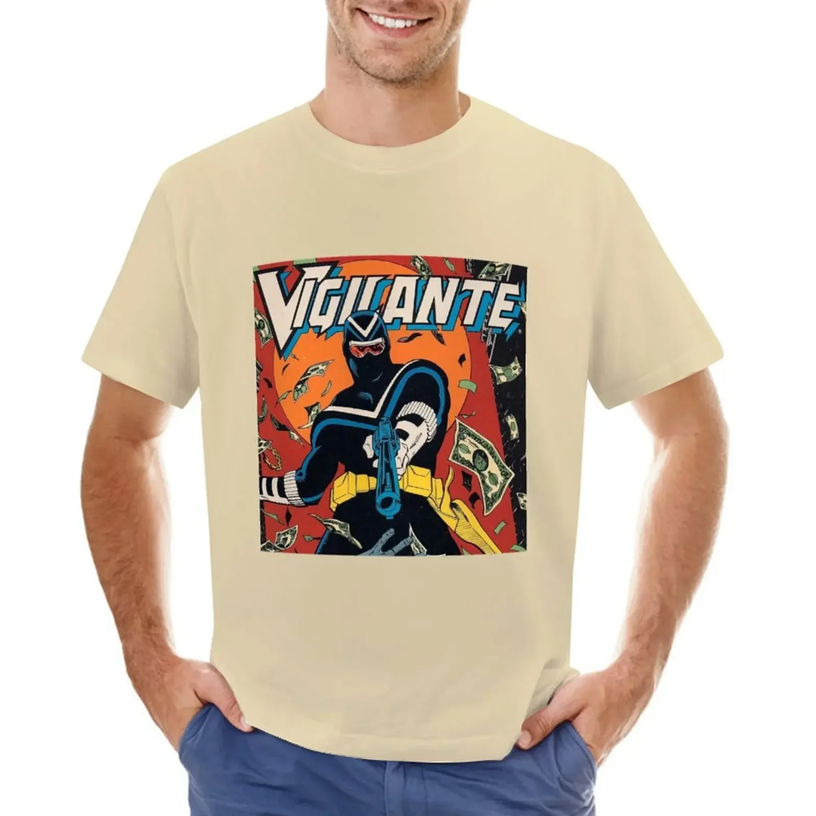 New fashion heavyweight vintage Vigilante Peacemaker Quotes T-shirt aesthetic clothes vintage oversizeds mens vintage t shirts image 3
