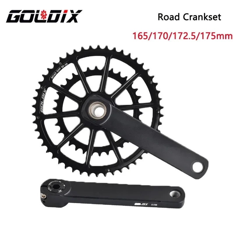 

GOLDI X170mm ROAD Crankset for Bicycle Crankset Bottom Bracket ROAD Crank Chainring Crown 50-34T 52-36 53-39T for Sram AXS