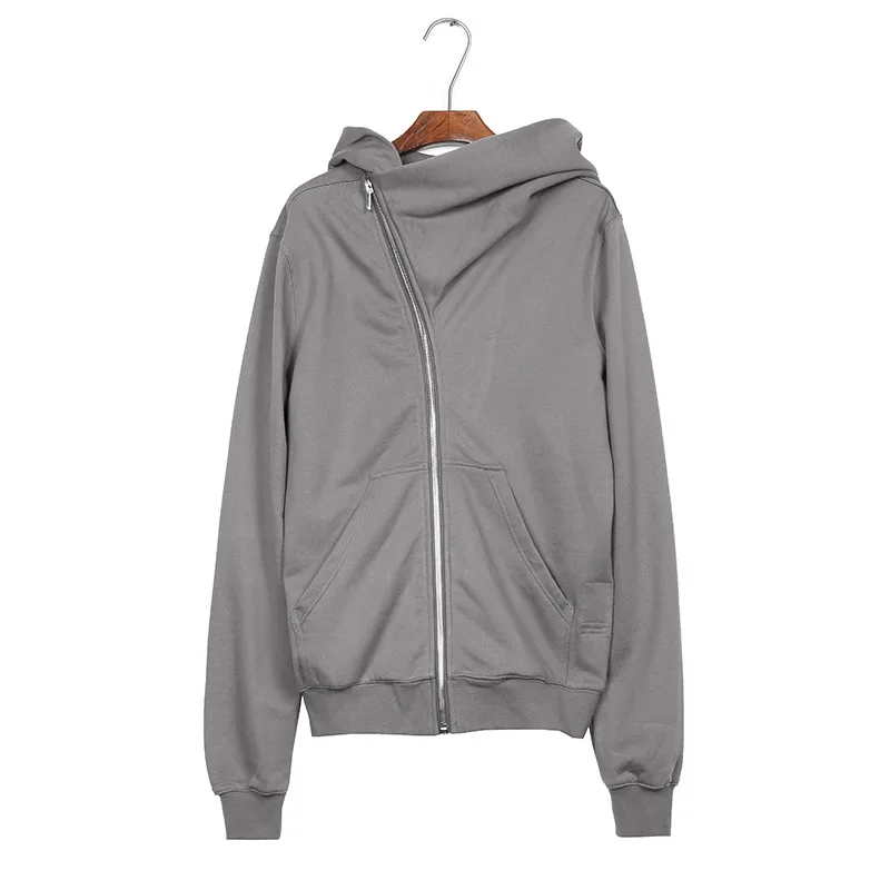 HKSH Spring Autumn New Classic Hooded Oblique Zipper Wizardry Hat RO Sweater Loose Casual Men\'s Tide Dark Punk Hoodies HK0968