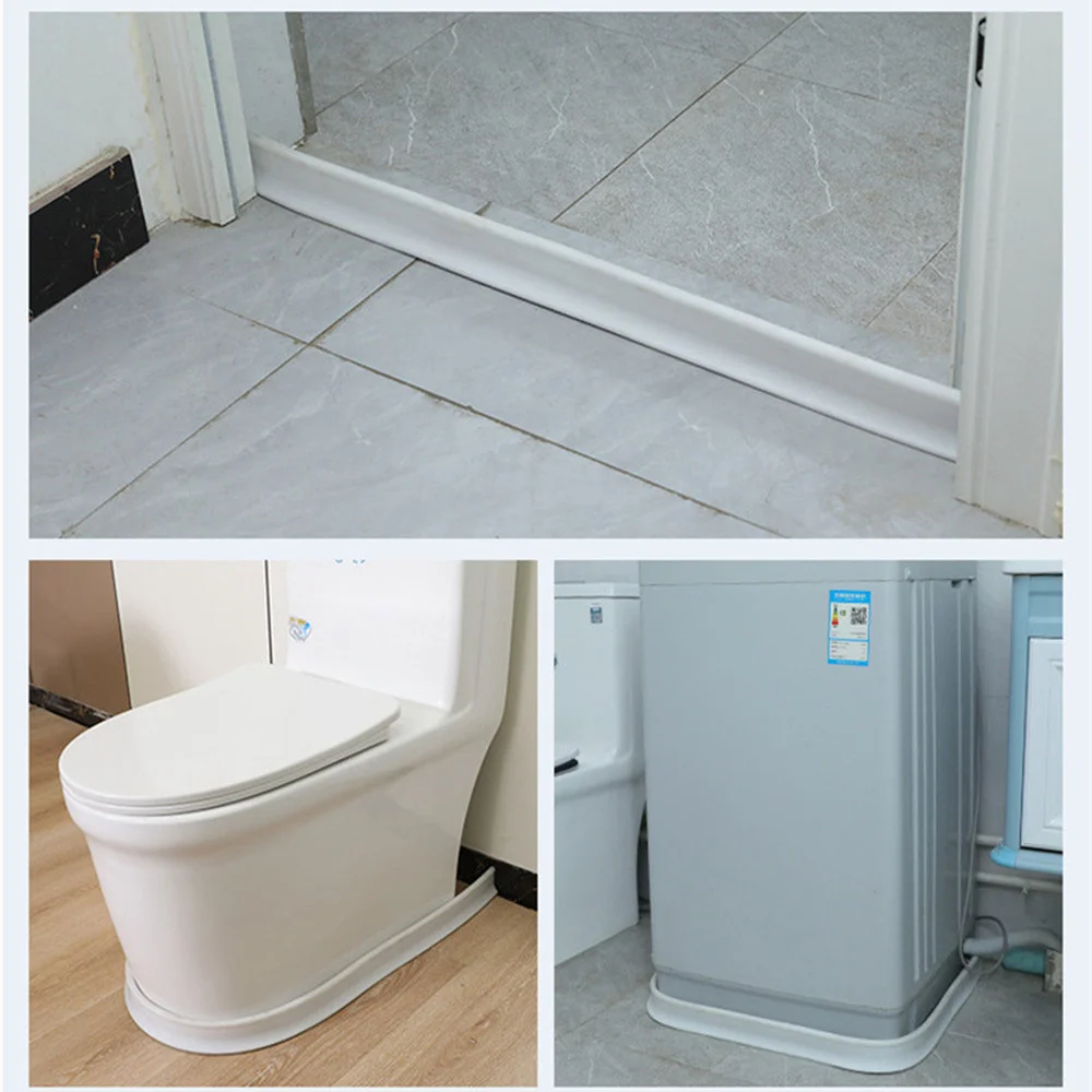 Bathroom Silicone Shower Barrier Non-slip Flexible Wet and Dry Separator Dam Flood Barrier Silicon Door Bottom Sealing Strip