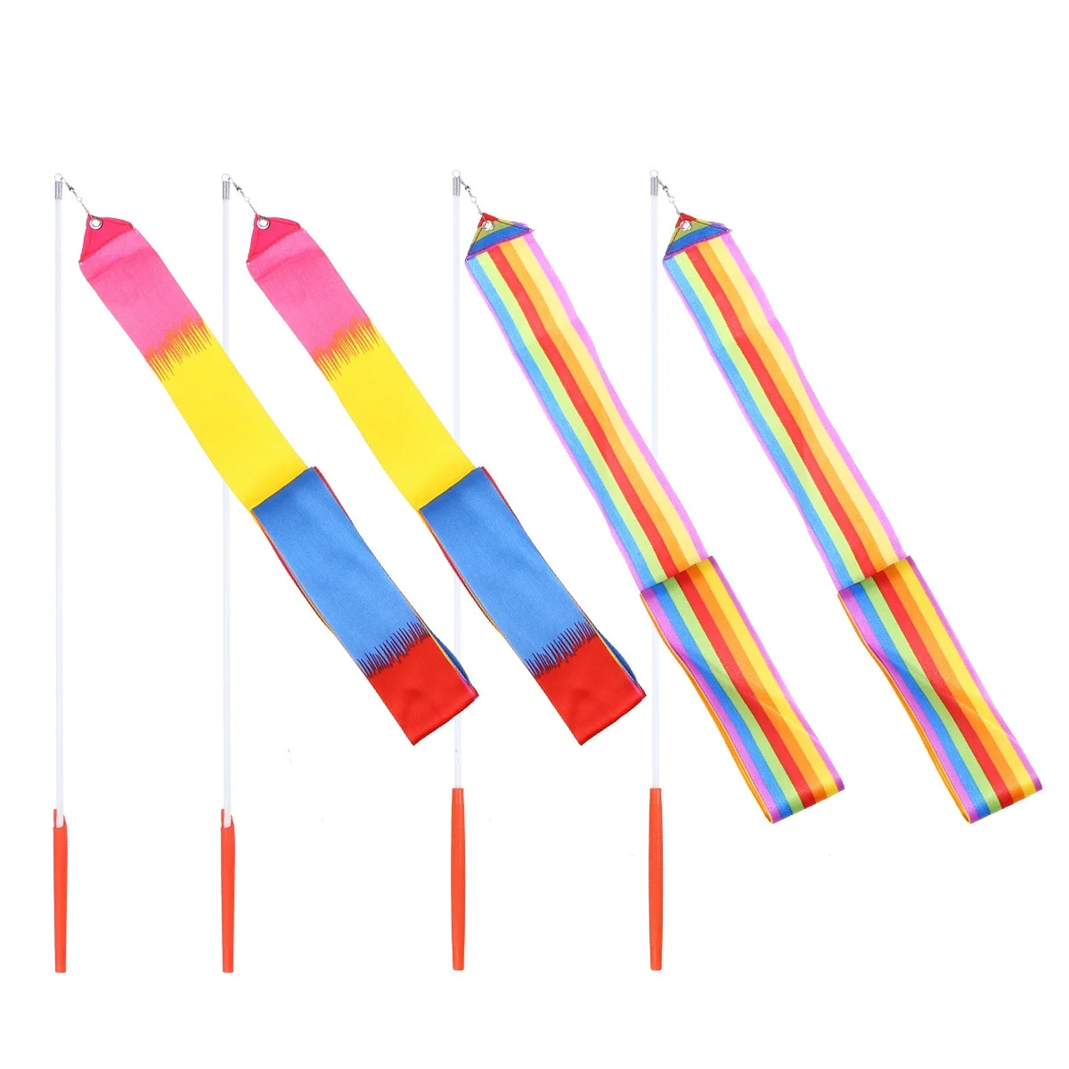 

4pc 4M Artistic Gymnastics Ribbon Bright Color Dance Performance Prop Kids Training Circus Skill Rhythmic Gymnastics Ribbon