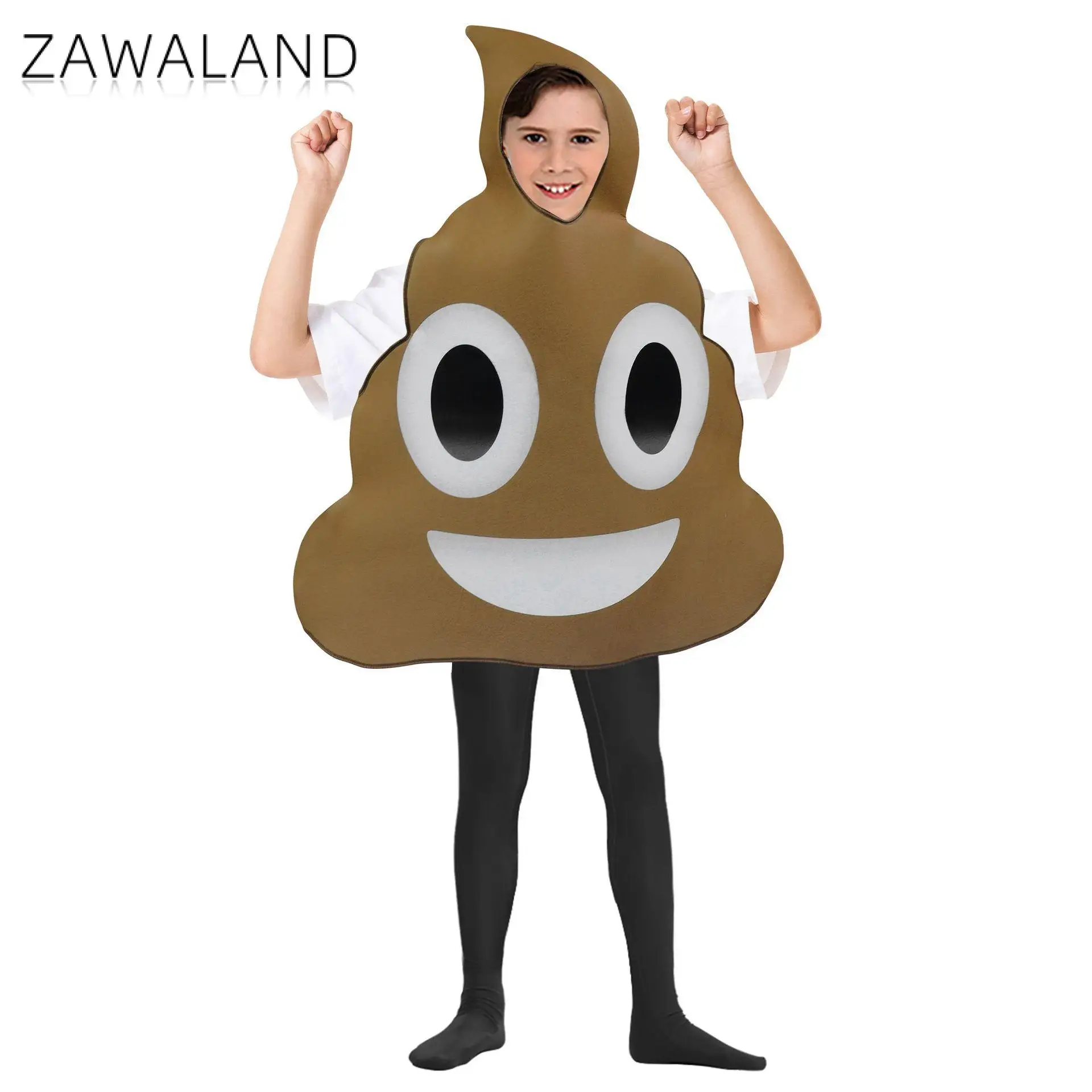 Zawaland Adult Happy Poop Costume Sponge Stool Halloween Suit Carnival Funny Party Outfit Boy Girl Performance Show Clothes