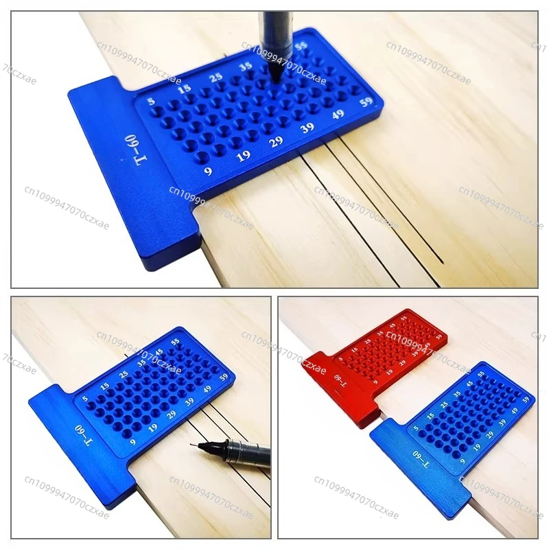 Woodworking Scribing Ruler Hole Scriber, Line Drawer Straight Ruler Line Drawing Gauge Aluminum Alloy