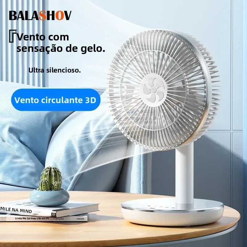 Ventiladores recarregáveis de 7200mAh Ventilador de mesa portátil Dormitório de escritório em casa USB Pequeno ventilador elétrico Circuladores de ar Ventilador de mesa de vento alto