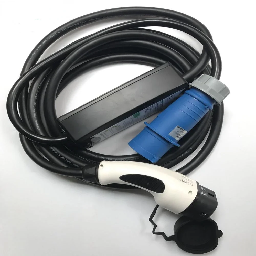 Hot sales Portable IP55 Class Car battery Charger IEC 62196 EV Car Charger Station Type2 32A Blue CEE