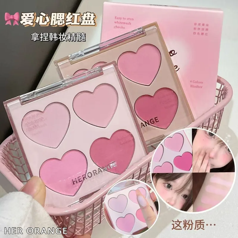 Cute Must-have Four-color Blush Sweetheart Story Powder Delicate Natural Enhancing Complexion Pseudo-no-makeup HERORANGE