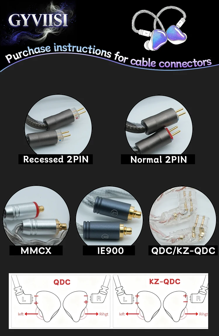 GVS-36 Deutsches Einkristall-Kupfer-Kopfhörer-Upgrade-Kabel MMCX 2Pin, geeignet für IE900 IE600 Moondrop Blessing3 Shure SE846 – Detail 1