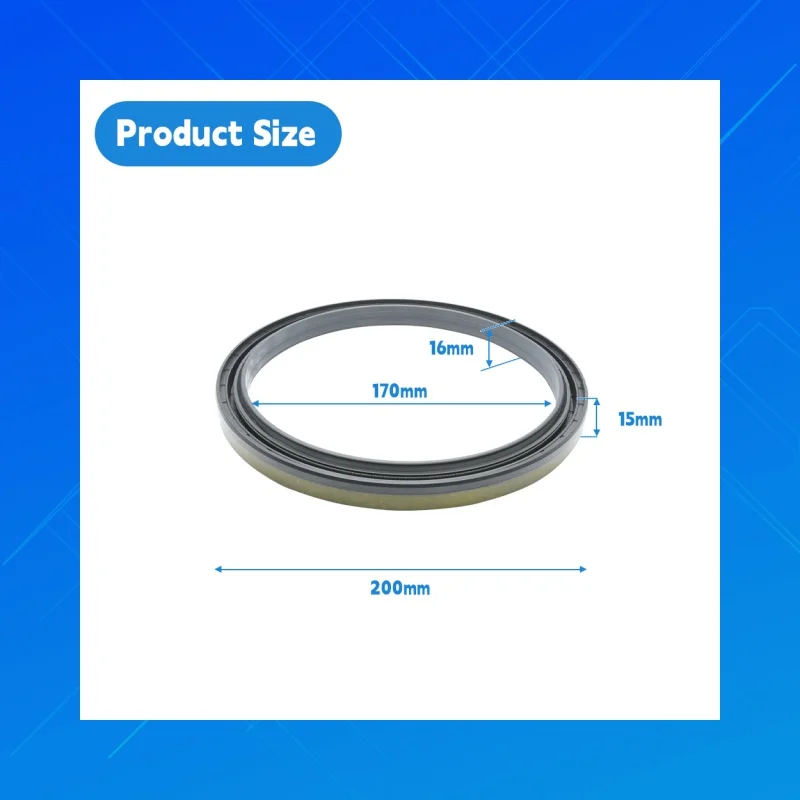 

Size:170x200x15/16mm,DMHUIhigh-qualityNBRTractors oil seals,applicable toCorteco 12037243B.JCB332 D3299,109 08884,ZF:0734300564