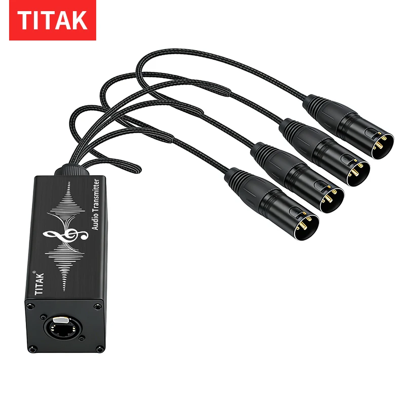 4 Channel Multi Network XLR Cable Extender STP Cat5 Cat6 Cat7 DMX512 Signal Extender for Microphone Mixer Amplifier and Speaker