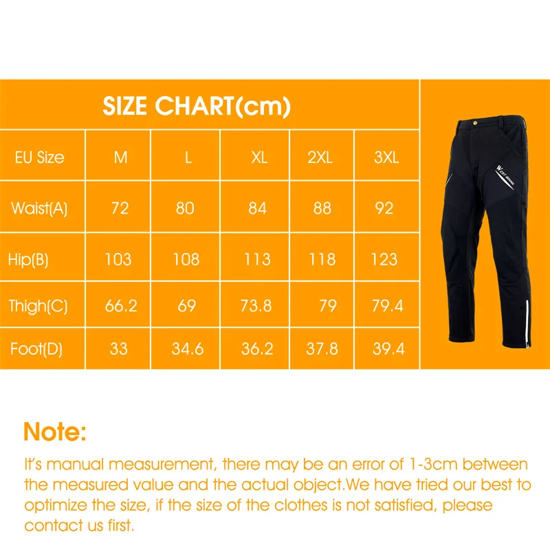 WEST BIKING Fahrradhose Winter Thermo-Fleece Reflektierende Warme Winddichte Herrenhose Wasserabweisende Outdoor-Langhose – Detail 10