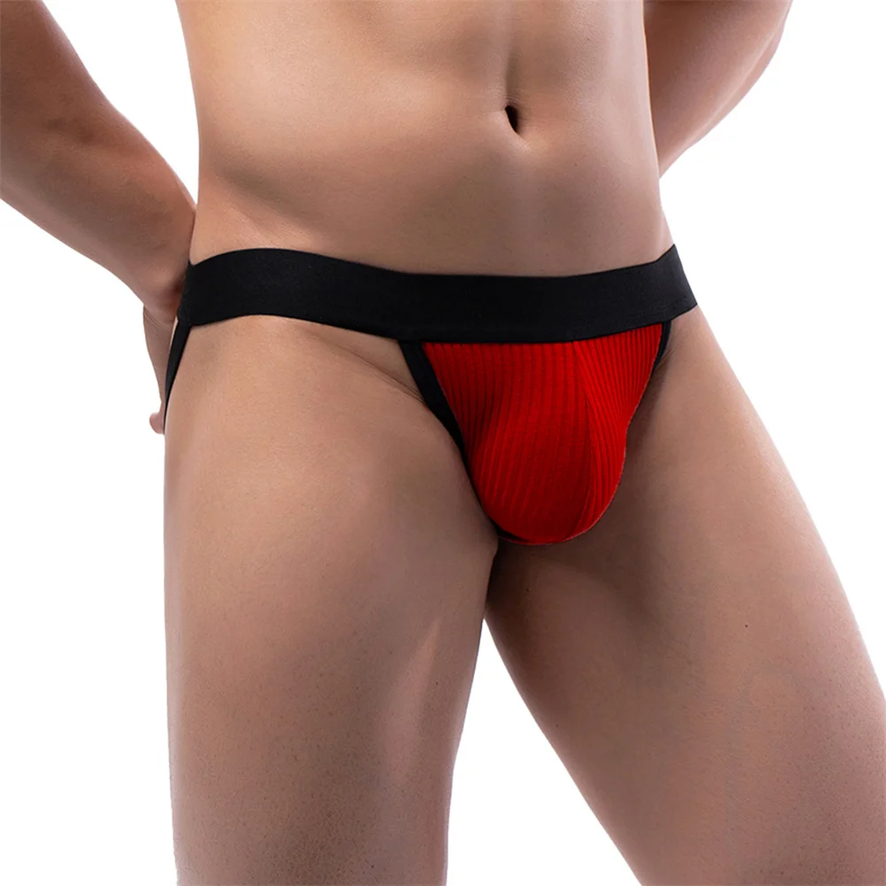 Men Sexy Panties Jockstrap Underwear Erotic Gay Backless Low Waist G Strings Briefs Sexy Bulge Pouch Open Butt Thongs Underpants