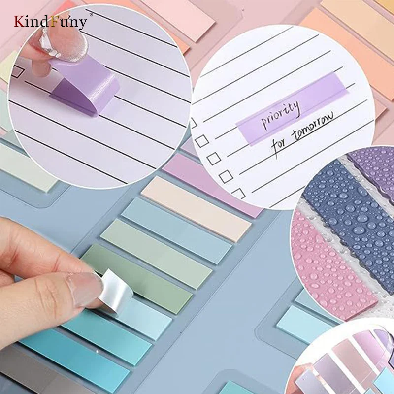 Imagem -02 - Kindfuny-tabs Impermeáveis Índice Auto-adesivo Marcadores Página Transparentes Sticky Notes Classificar Arquivos Planejador Bandeira Postou-o 2800 Pcs