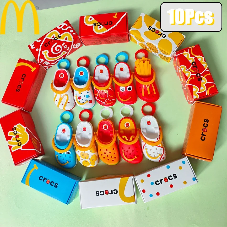 2024 Crocs McDonald's Mini Slipper Keychain Happy Meal Toys Figure Collectible Model Toy Desktop Decoration Kids Christmas Gifts