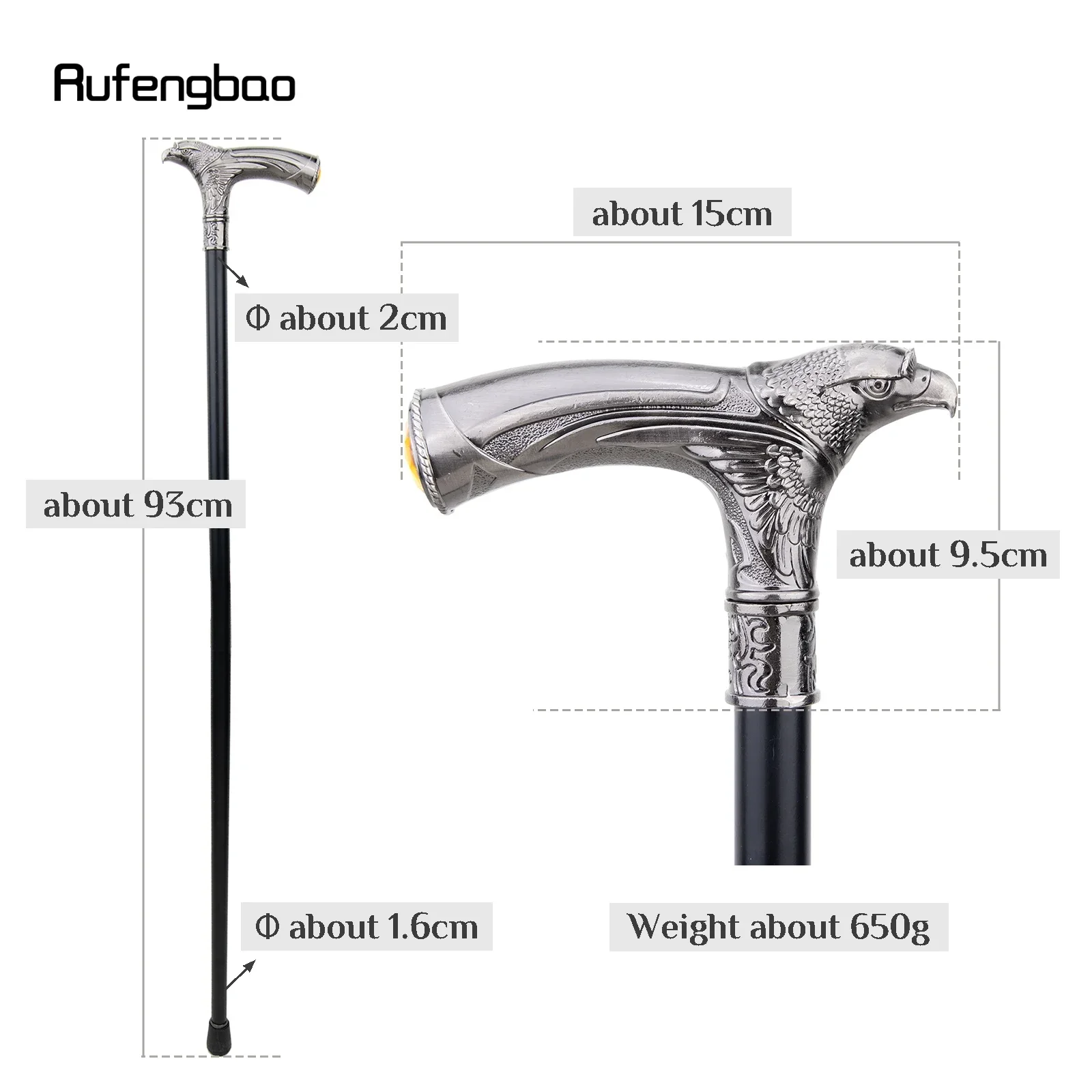 رأس النسر مع حجر الراين مفصل واحد عصا المشي الموضة الزخرفية مصاص دماء تأثيري قصب حفلة الهالوين Crosier 93 سنتيمتر