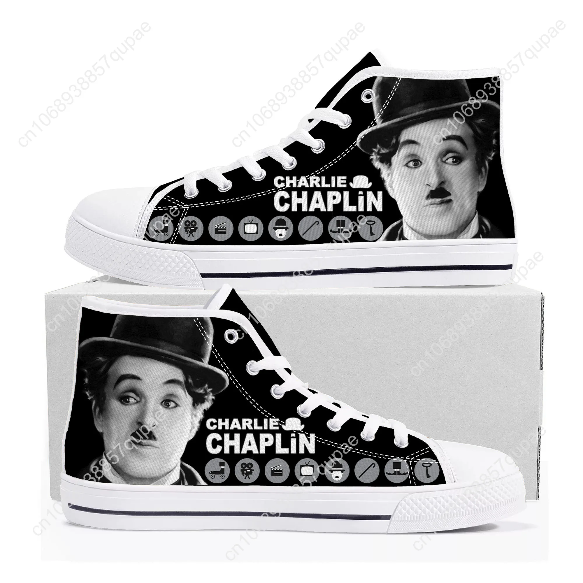 Charlie Chaplin High Top Sneakers Mens Womens Teenager High Quality Canvas Sneaker couple Casual Shoe Customize Shoes