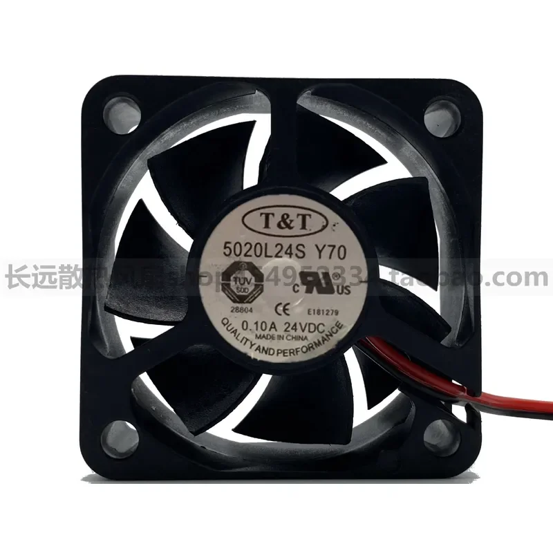 for T&T 5020L24S Y70 24V 0.1A 5cm Silent Two-Wire Cooling Fan New Original