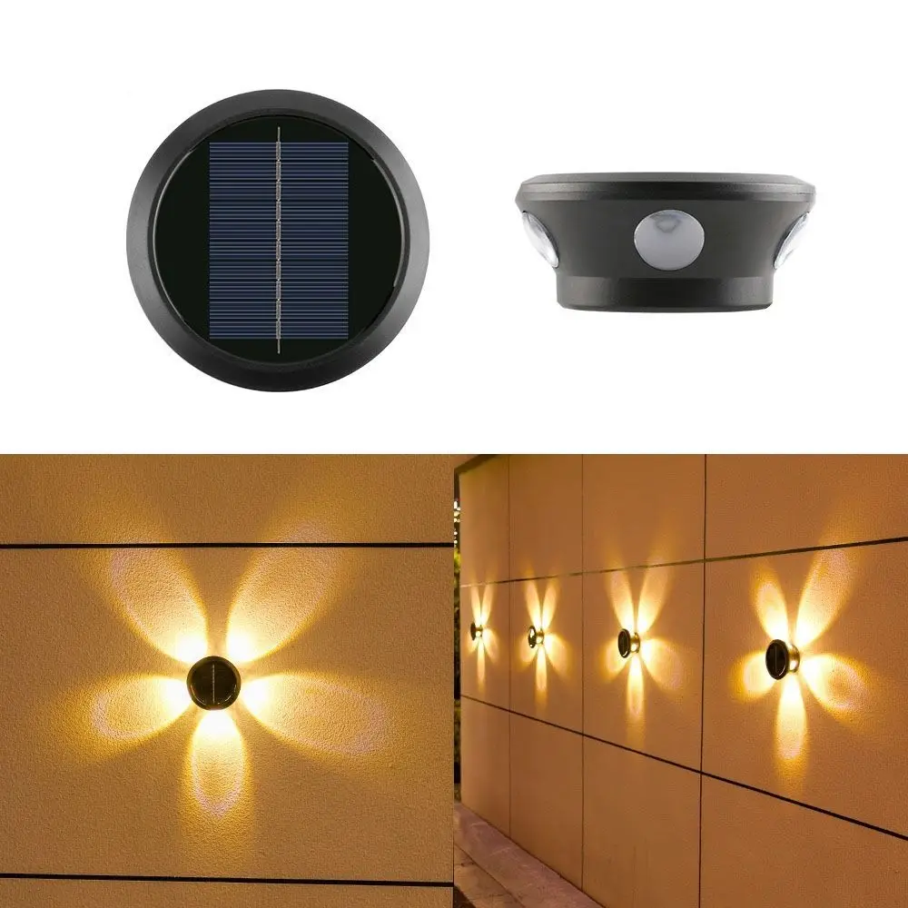 Applique murale solaire étanche lumière LED applique murale extérieure à énergie solaire contrôle de la lumière intelligente lumière de clôture de jardin balcon