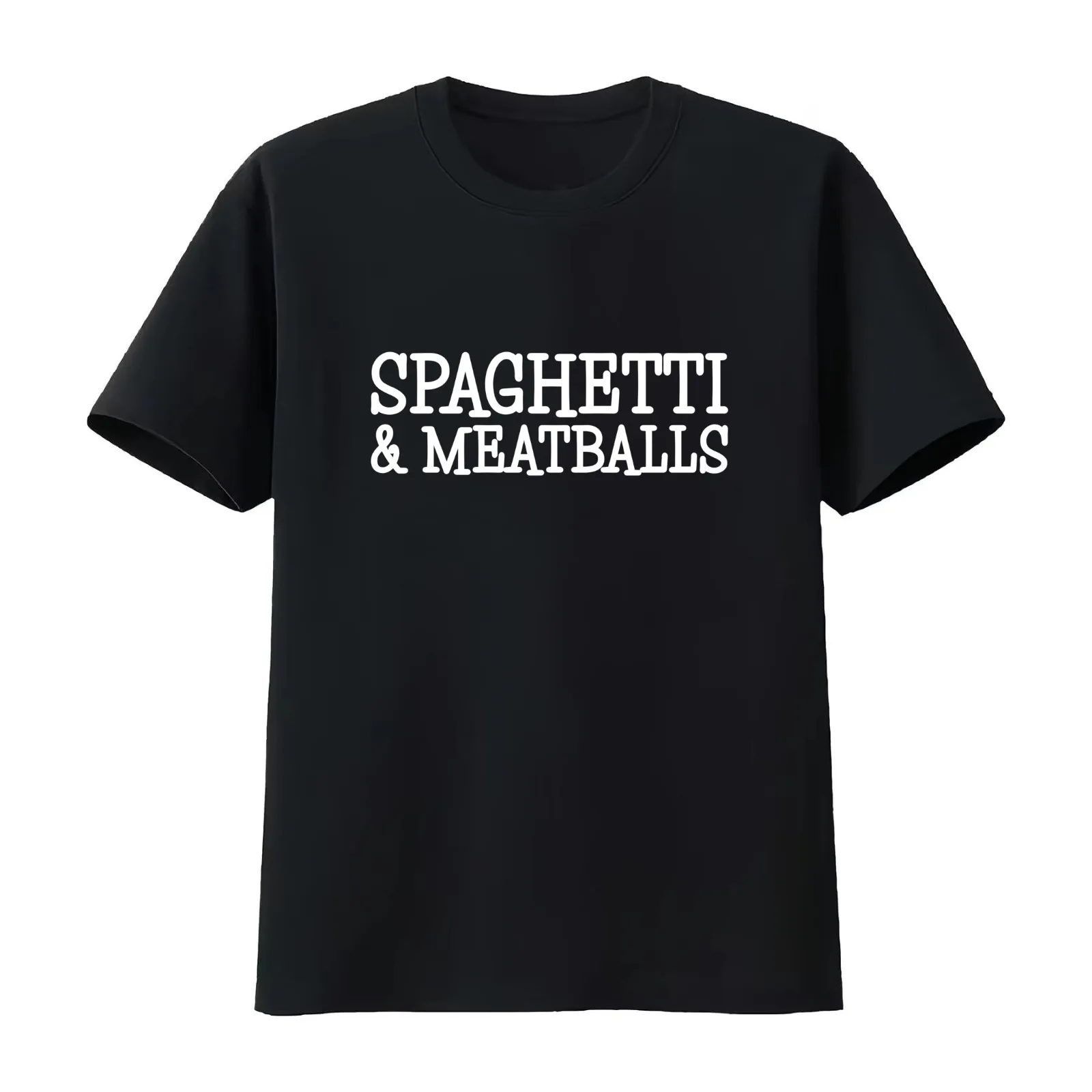 Spaghetti & Meatballs T-Shirt Summer Casual Cotton Tee Oversized Streetwear Tops Vintage Graphic Print Unisex Men Women