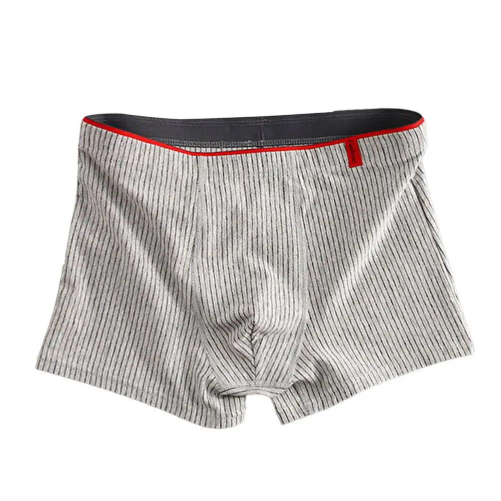 Culotte artificiel astique de Taille Moyenne pour Homme, Absorbant la Sueur, Couture Fine, Sexy, à Rayures, U Convexe, en Coton