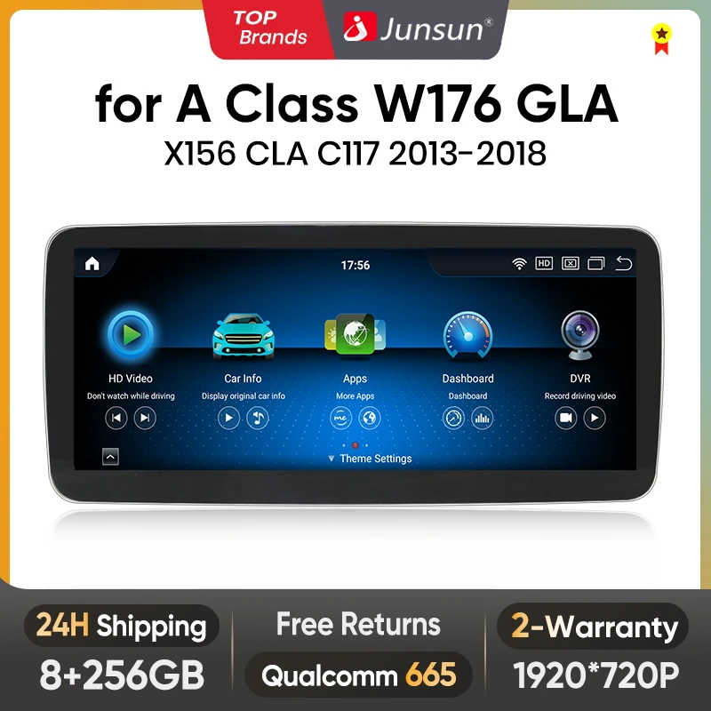 Junsun KSW Qualcomm 665 Wireless CarPlay Car Radio Multimedia For Benz A CLA GLA Class W176 C117 X117 X156 W463 2013-2018