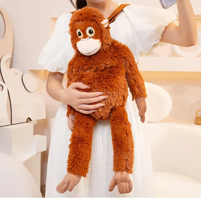 Cartoon Gorilla Plush Toy Anime  Monkey Soft Stuffed Doll Backpack Car Bag Room Decor Kid Birthday Gifts