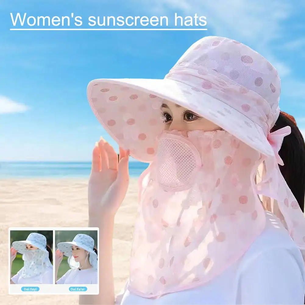 Breathable Tea Picking Cap New Women Fashion UV Protection Face Ponytail Cover Protective Hat Hat Sun Work Hat Agricultural S4M8