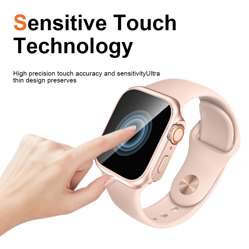 アップルウォッチ用強化ガラススクリーンプロテクター,iwatchシリーズ用スクリーンプロテクター9/8/7, 40mm, 44mm, 9h, 6/5/se/4, 41mm, 45mm