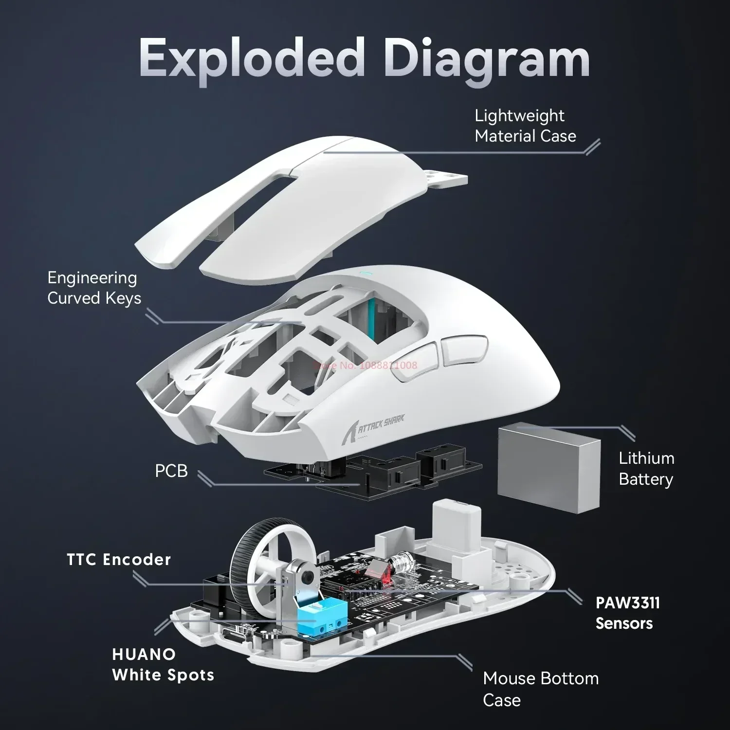 Attack shark x11 mouse sem fio paw3311 22000dpi buletooth jogo e-sports mouse três modos rgb doca de carregamento mouse leve