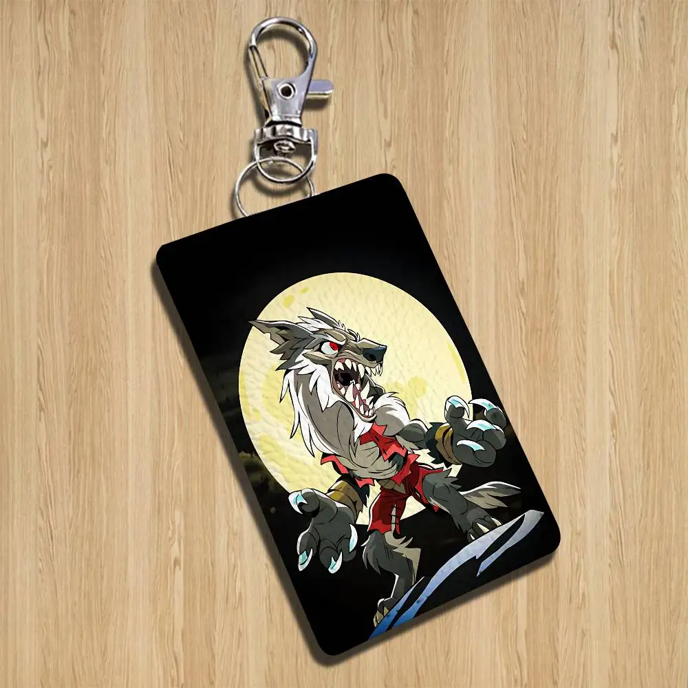Age of Dragons Brawlhalla Rectangle ID Card Case Keychain Access Card Bag Key Tag Ring Leather Card Holder Key Ring Access view 5