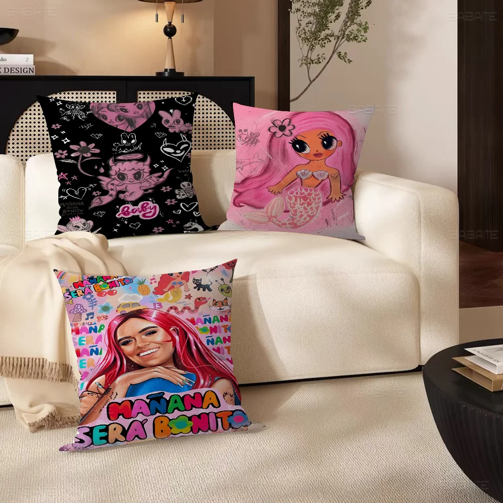 K-Karol G M-Manana S-Sera B-Bonito Pillow Covers Cartoon Sofa Decorative Home Double-sided Printing Short Plush Cushion Cover