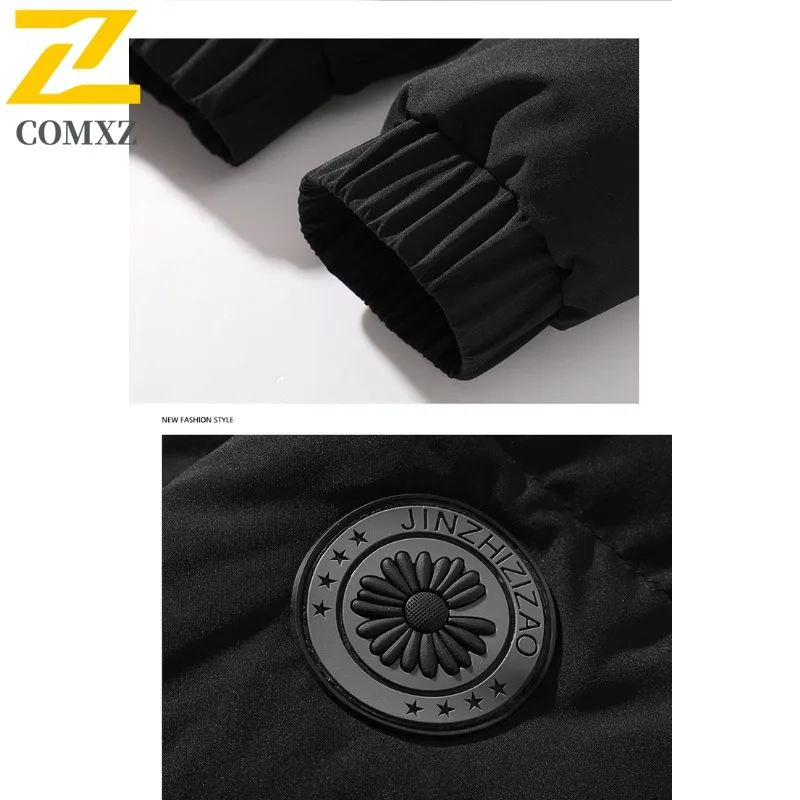 COMXZ Men Cotton Coat Casual Solid Color Outdoor Camping Cold Resistant Jacket Leisure Style Lightweight Autumn Winter Garment