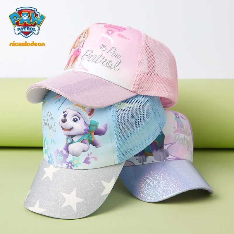 Paw Patrol Girls Baseball Cap Summer Mesh Breathable Child Sunshade Spin Master Baby Sunscreen Sun Hat Kids Hat Caroon Printed