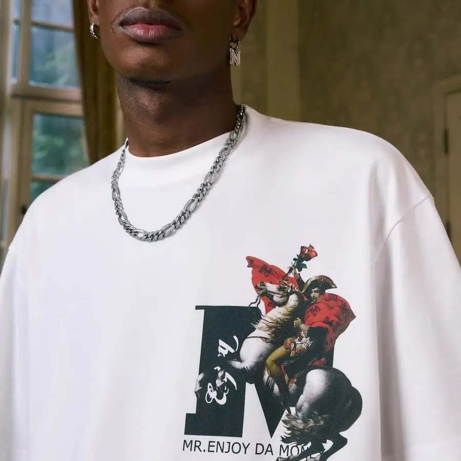 Spoofing اللوحة الشهيرة قصيرة الأكمام تي شيرت الرجال والنساء الصيف الأمريكية شارع العليا المتخصصة تصميم العصرية رداء علوي غير رسمي