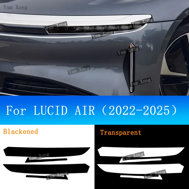 

Auto Headlight Light Black Anti-Scratch Film For LUCID AIR Exterior Front Lamp Transparent Protective Films Golden Wrap Sticker