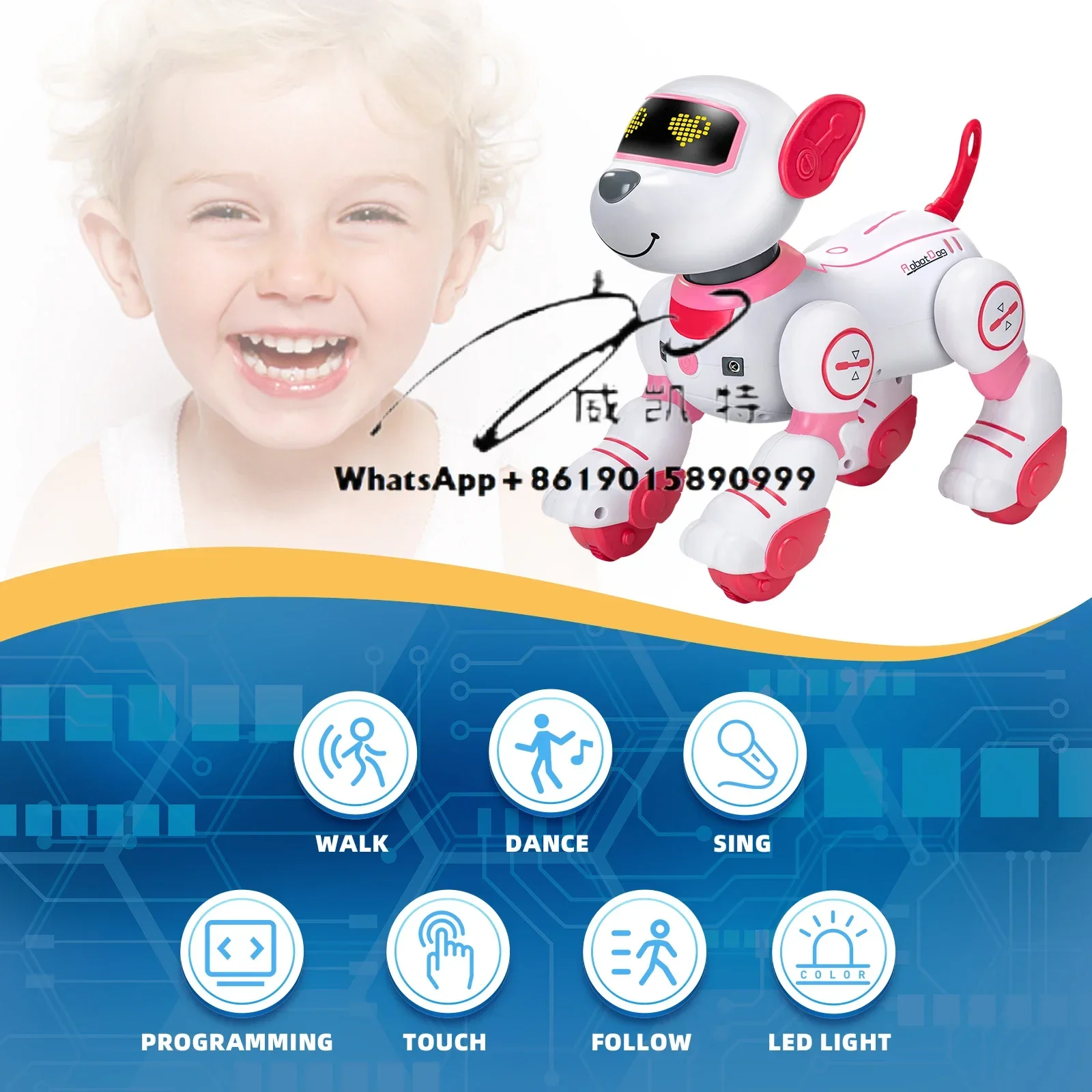 Robot Dog Walking, Dancing, Programmable Interactive Remote Control, Educational Puzzle, Music Toy