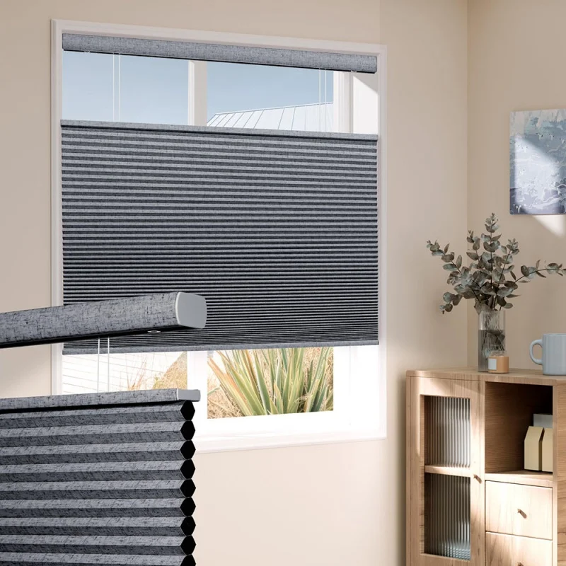 Built In Blinds Reduce Noise Keep Warm Terylene Fabric Hand Control No Motor Manual Top Down Bottom Up Cellular Shades For House