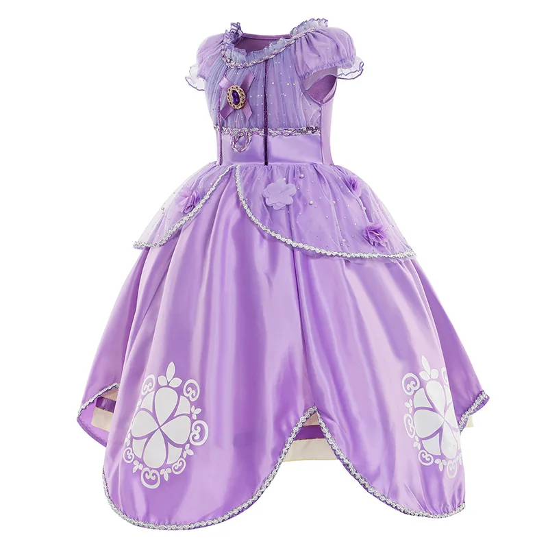 Girls Disney Princess Sofia Vestido, Vestido Cosplay, Carnaval, Bola, Festa, Performance, Presentes de Natal Infantil, Halloween, Novo